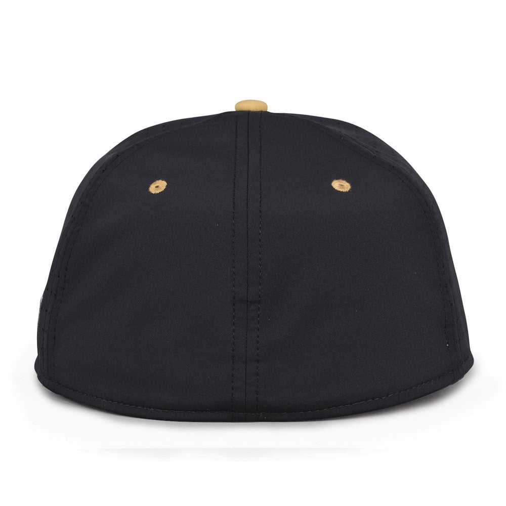 The Game GB998 Perforated GameChanger Hat - BLACK / VGOLD