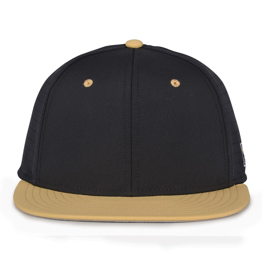 The Game GB998 Perforated GameChanger Hat - BLACK / VGOLD