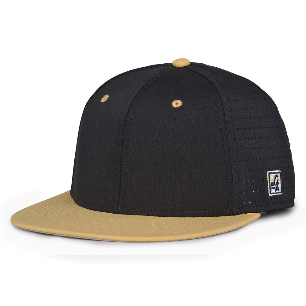 The Game GB998 Perforated GameChanger Hat - BLACK / VGOLD