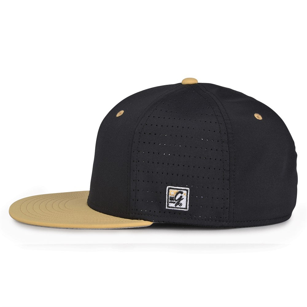 The Game GB998 Perforated GameChanger Hat - BLACK / VGOLD