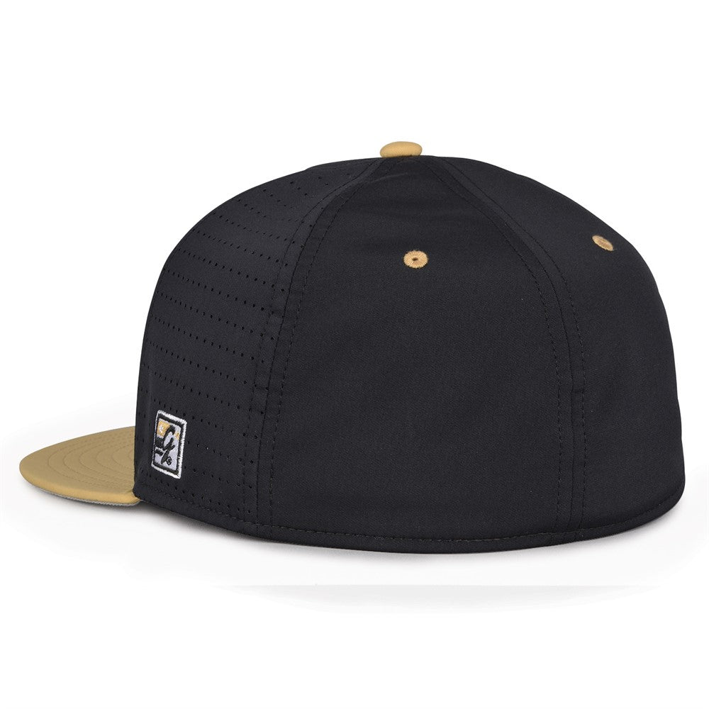 The Game GB998 Perforated GameChanger Hat - BLACK / VGOLD