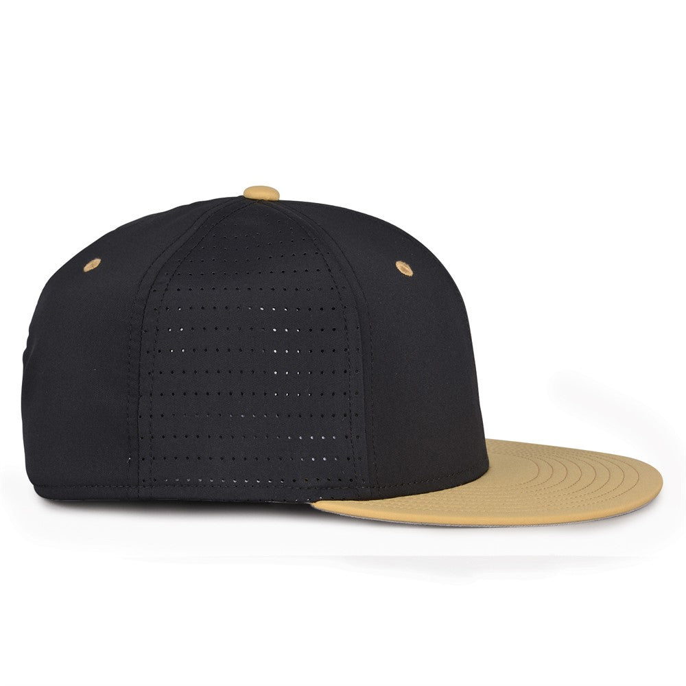 The Game GB998 Perforated GameChanger Hat - BLACK / VGOLD