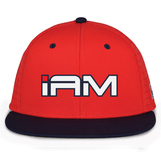 iAM Logo Red / Navy Blue Hat